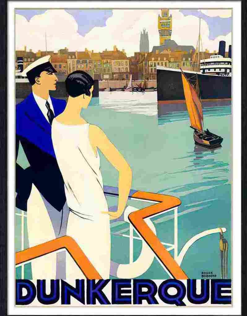 927 01 dunkerque dunkirk roger broders 1920s Advert A4 Photo Print
