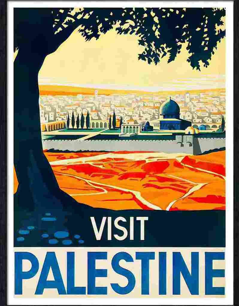 93 visit palestine travel poster Advert A4 Photo Print