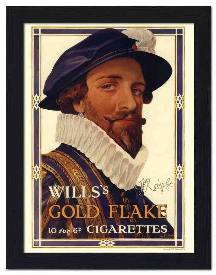 973K wills gold flake cigarette poster 1920s 2 Vintage Advert A4 Photo Print