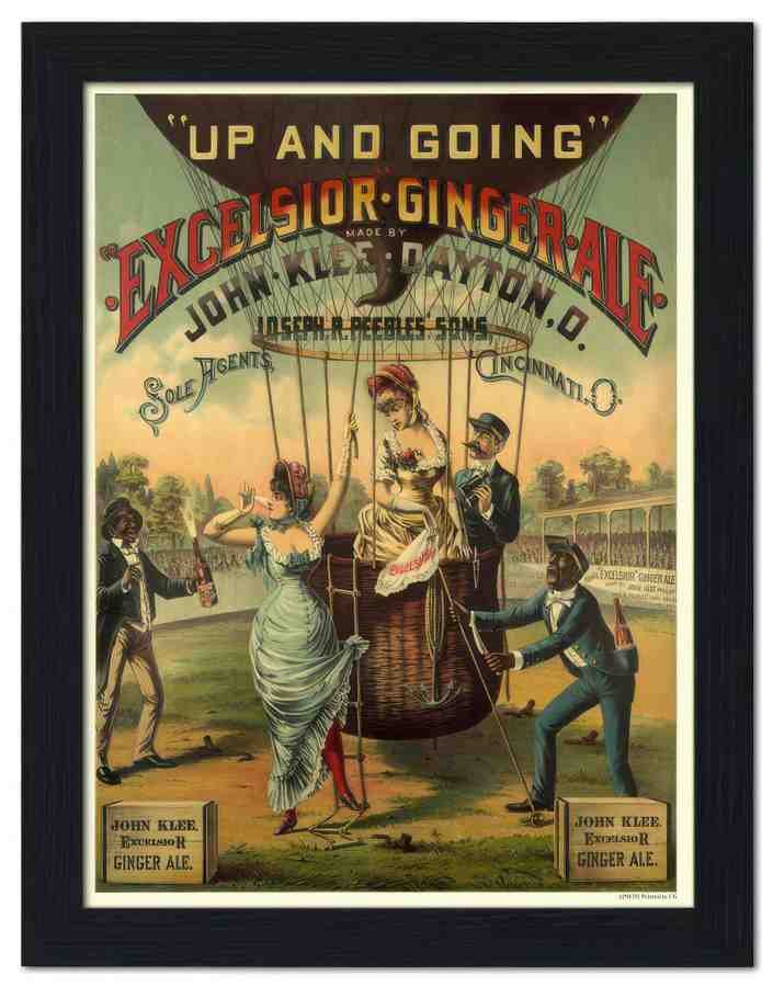 987H up and going excelsior ginger ale balloon 2 Vintage Advert A4 Photo Print