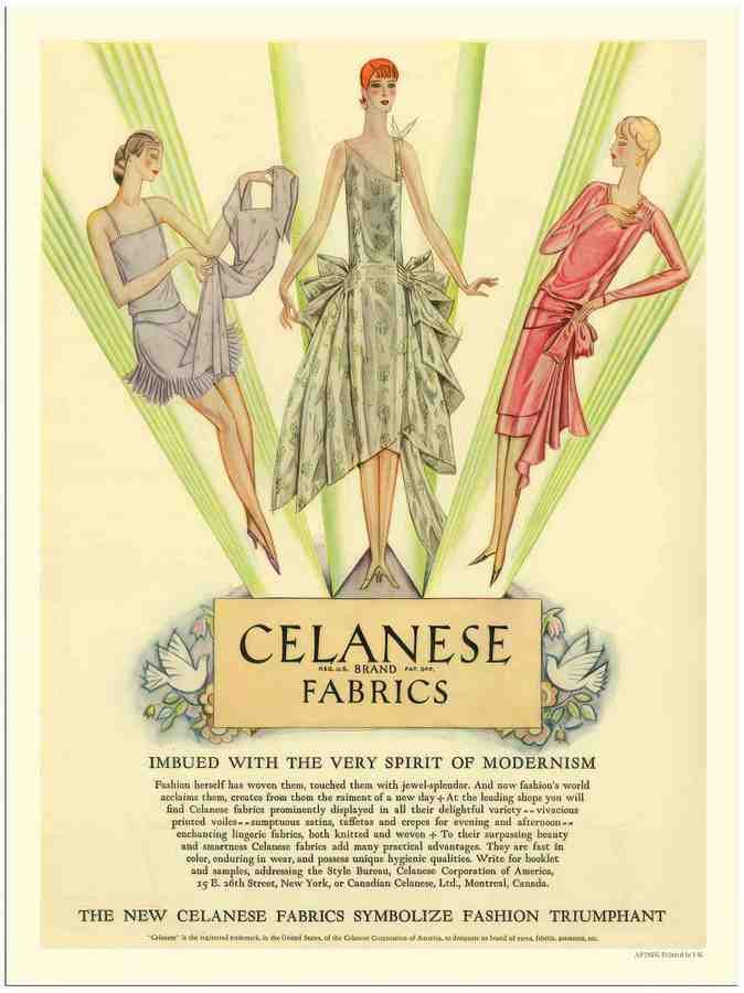 98K celanese fabrics 1928 2 Vintage Advert A4 Photo Print