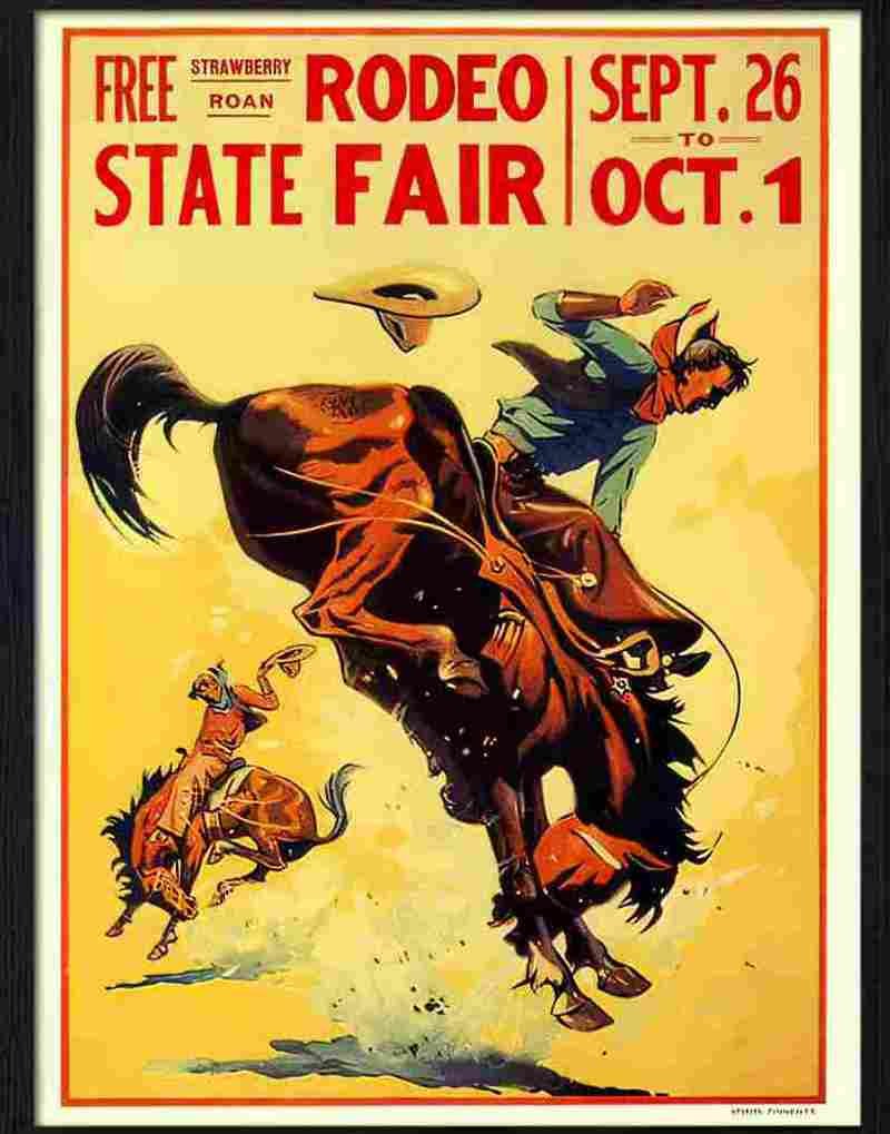 9K state fair rodeo Advert A4 Photo Print
