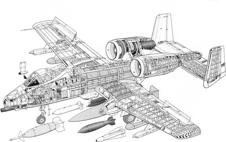 A 10 Thunderbolt II cutaway A4 Photo Print