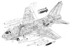 A 7 Corsair II cutaway A4 Photo Print