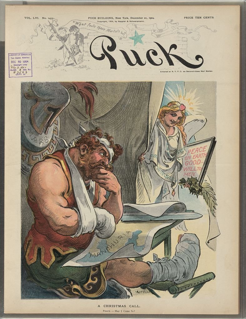 A Christmas call 1904 PUCK A4 Photo Print