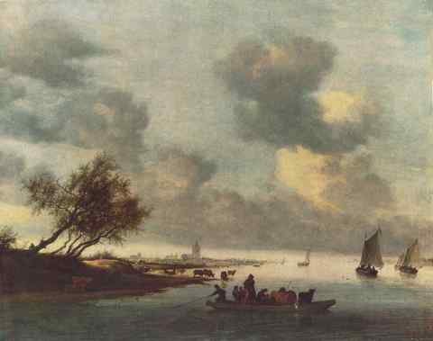 A Ferry Boat near Arnheim A4 Photo Print