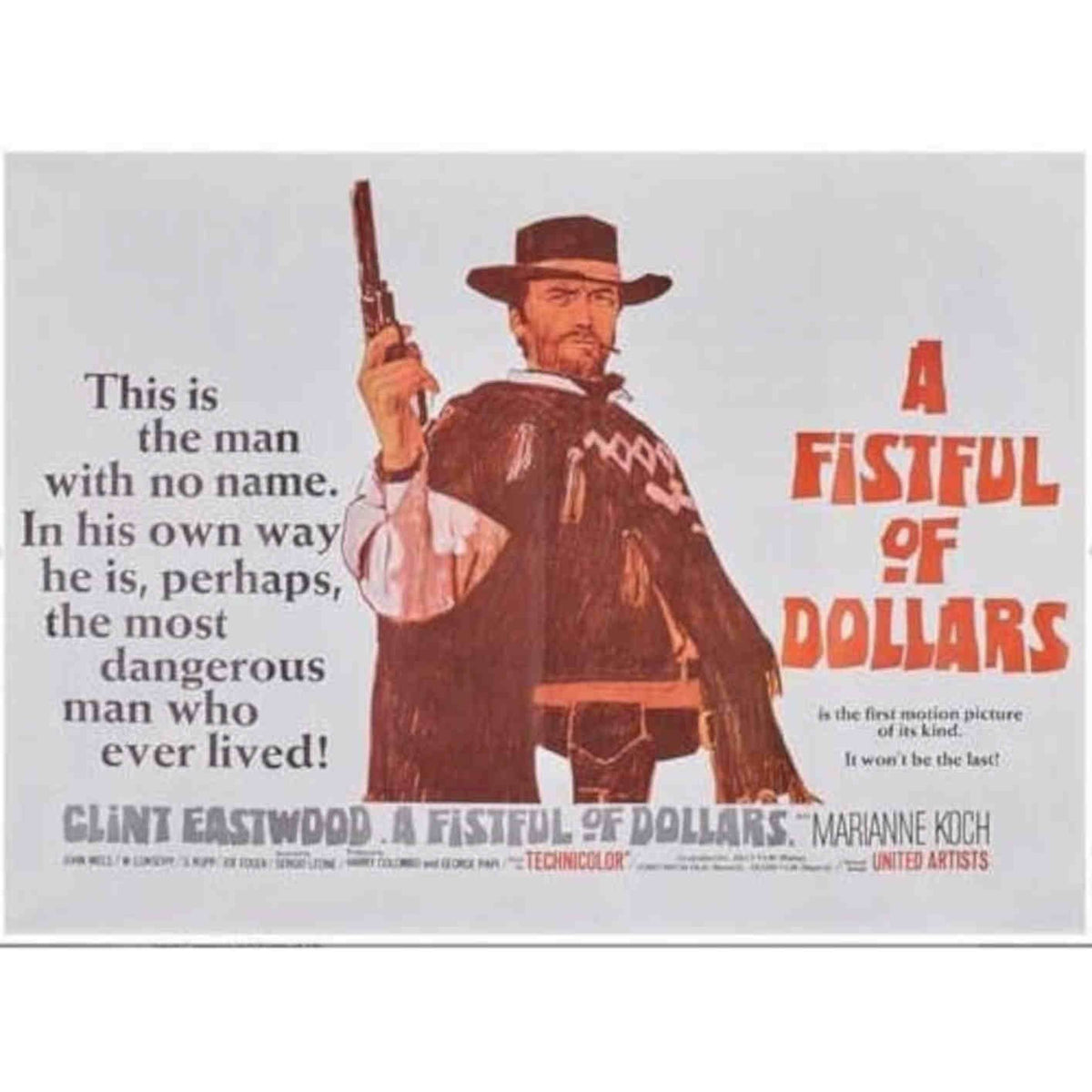 A Fistful Of Dollars Movie Vintage Retro Advert Poster A4 Photo Print