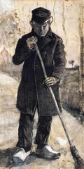 A Man With A Broom 1881 A4 Photo Print