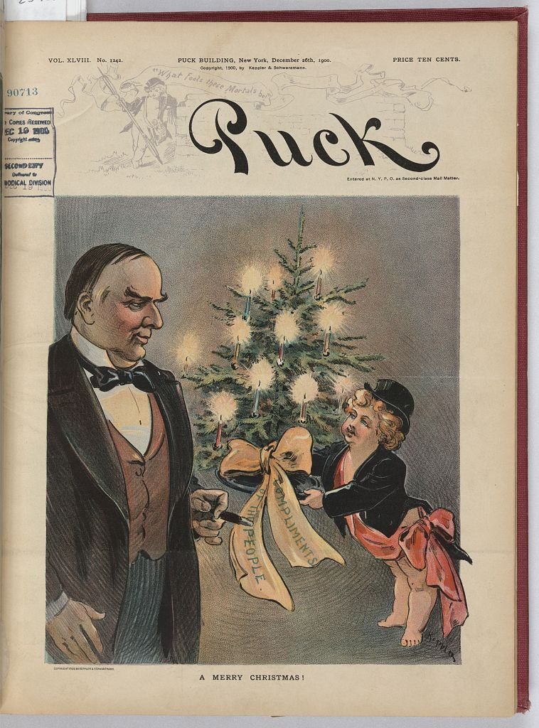 A Merry Christmas 1900 PUCK A4 Photo Print