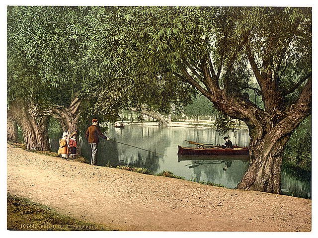 A Peep from the recreation grounds Bedford Vintage A4 Photo Print