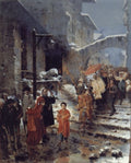A Religious Procession in Winter Art A4 Photo Print UK