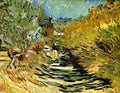A Road At Saint Remy With Female Figures 1889 A4 Photo Print