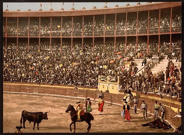 A bull fight I Barcelona Vintage A4 Photo Print