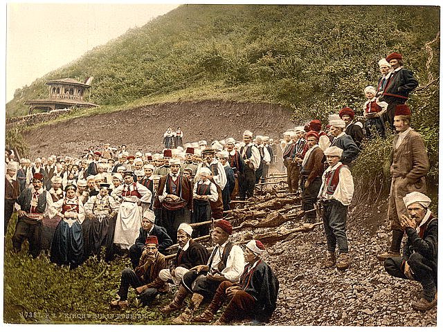 A group of peasants Bosnia Vintage A4 Photo Print