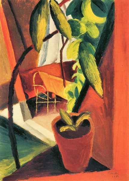 A look into summer house by August Macke Expressionism A4 Photo Print