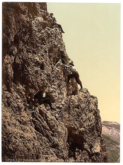 A steep climb Tyrol Vintage A4 Photo Print