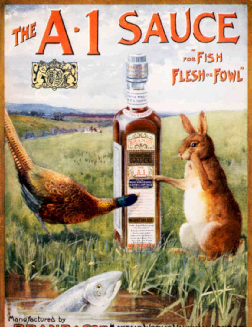A1 Sauce Fish Vintage Retro Advert Poster A4 Photo Print