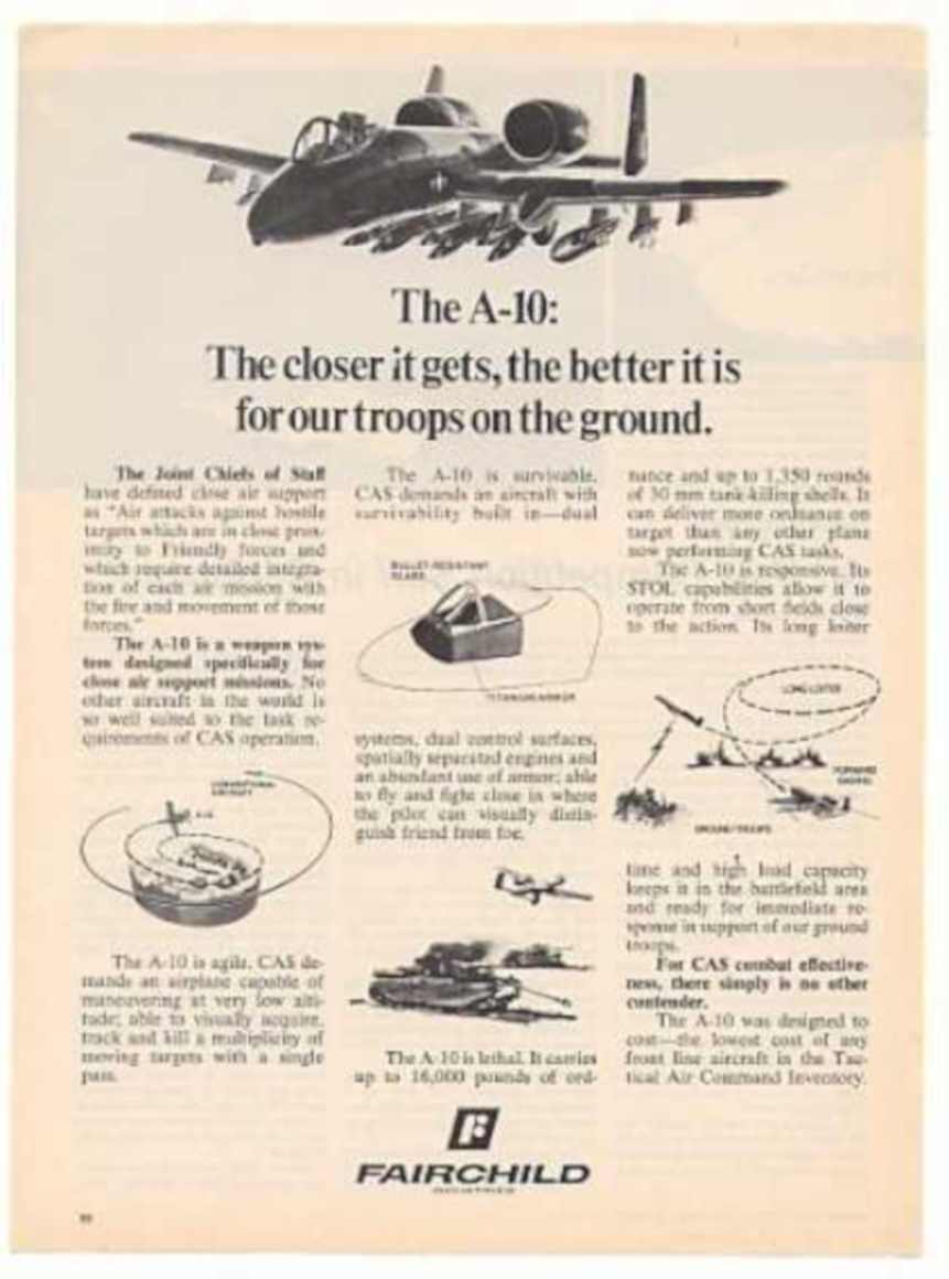A10 Thunderbolt Ii Vintage Retro Advert Ads A4 Photo Print