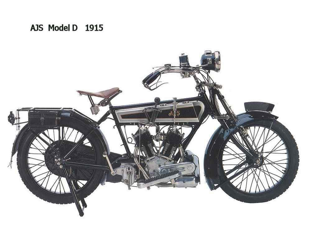 AJS Model D 1915 motorbike A4 Photo Print