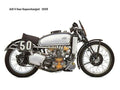 AJS Supercharged Vfour 1939 motorbike A4 Photo Print
