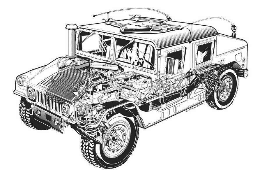 AM General HMMWV cutaway A4 Photo Print