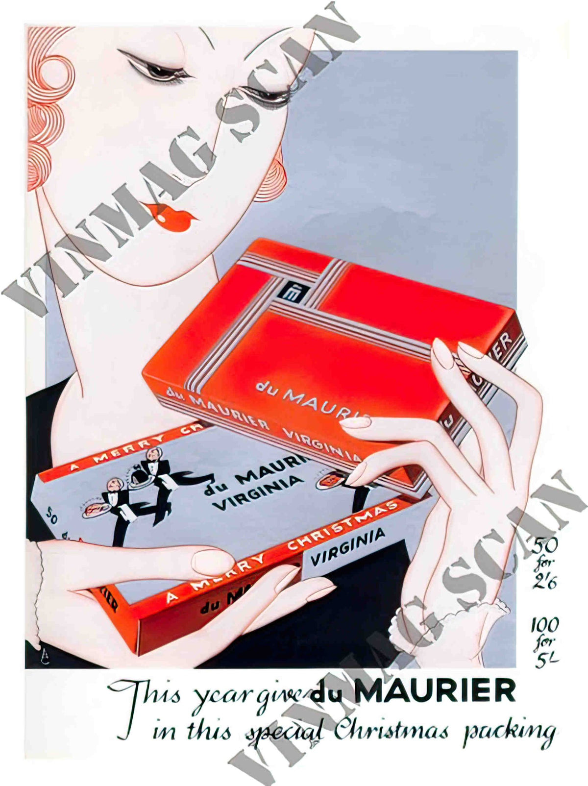 AP1369 du maurier cigarette art deco advert 1930s 2 Advert A4 Photo Print