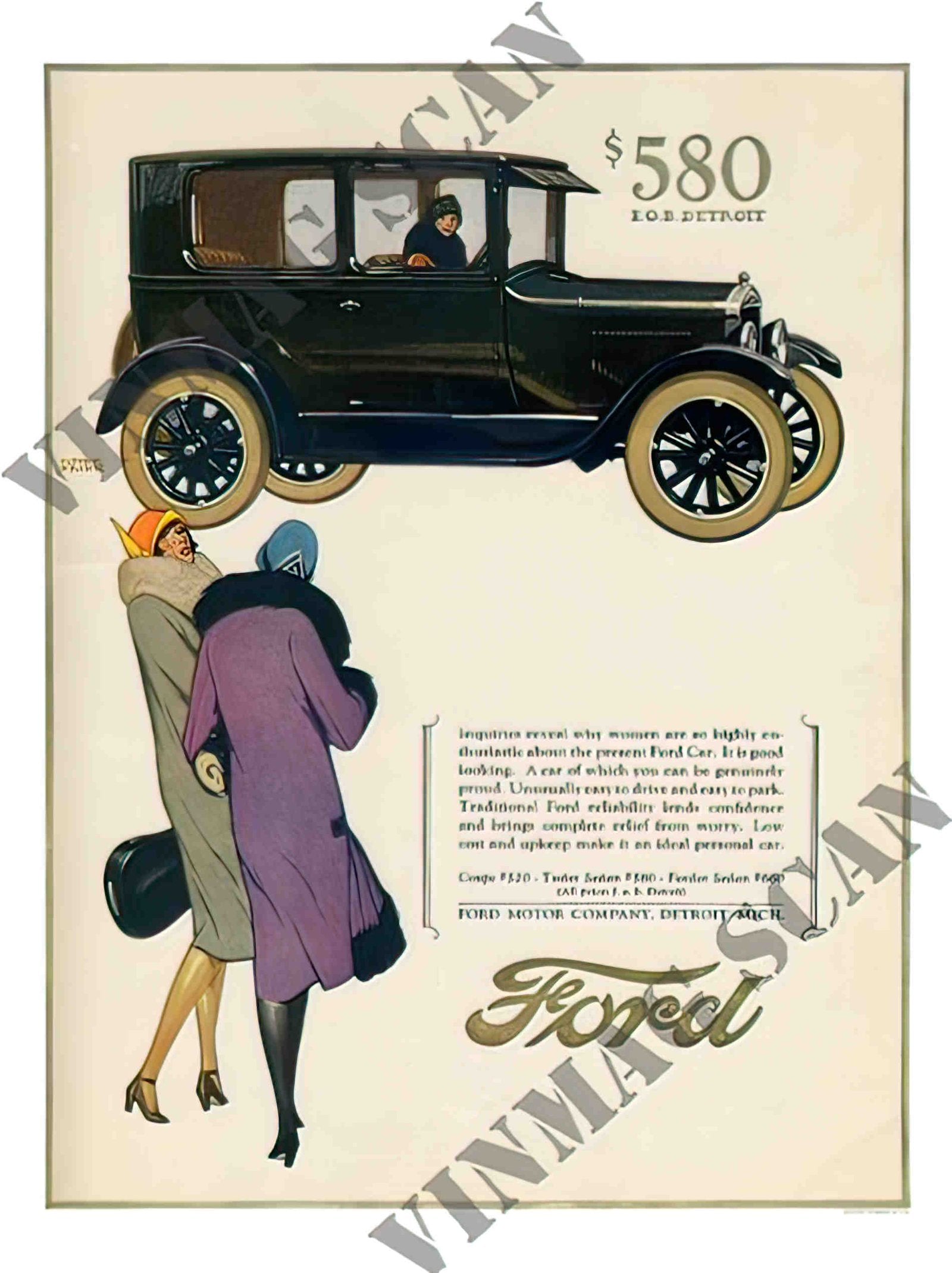 AP2185 ford car advert art deco 2 Advert A4 Photo Print