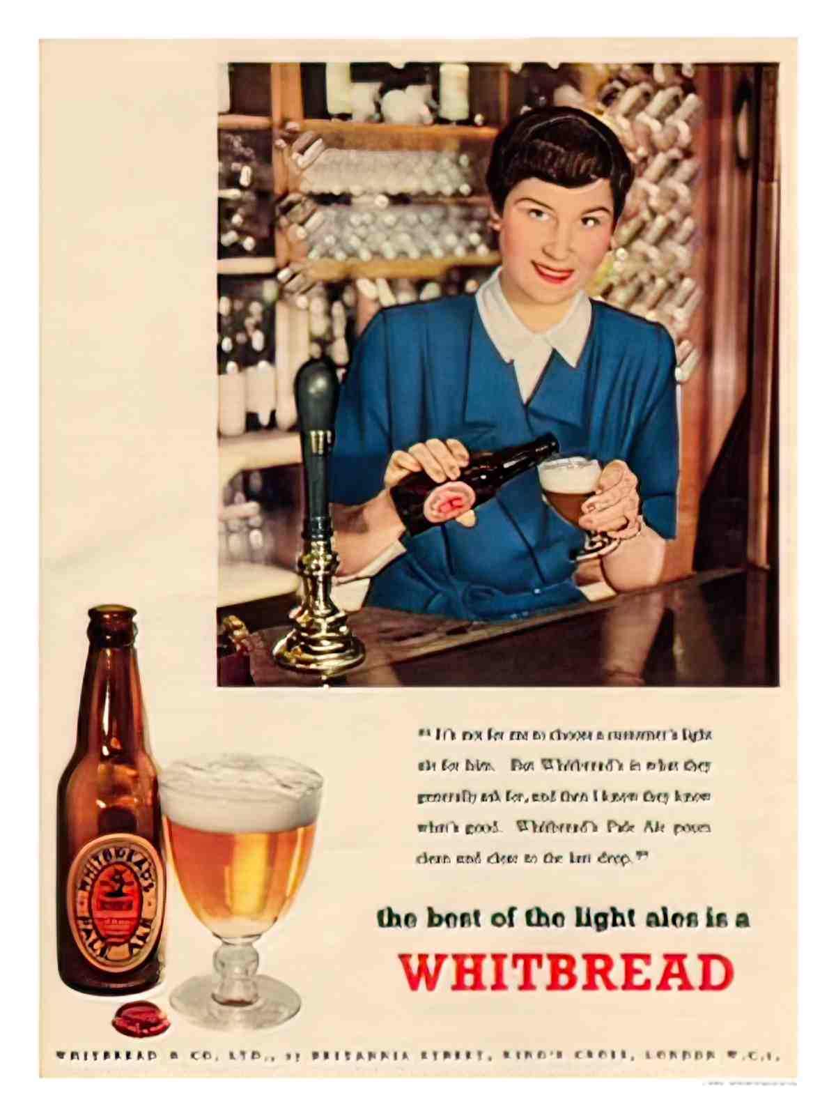 AP3235 whitbread pale ale barmaid 1 Advert A4 Photo Print