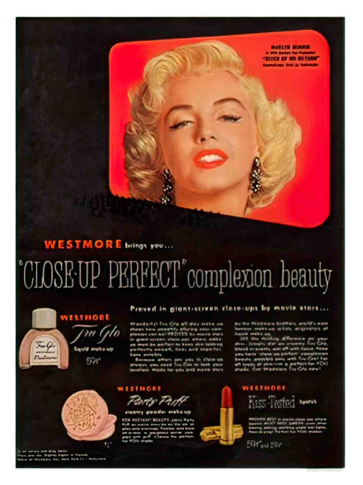 AP3239H marilyn monroe westmore cosmetics 1 Advert A4 Photo Print