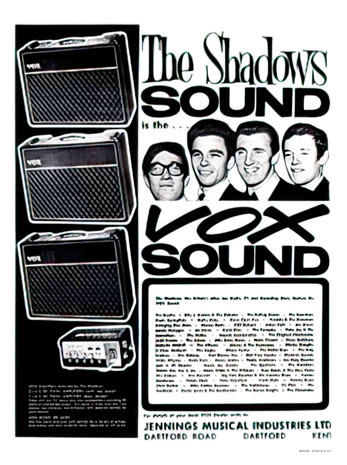 AP633K vox amplifiers shadows 1 Advert A4 Photo Print