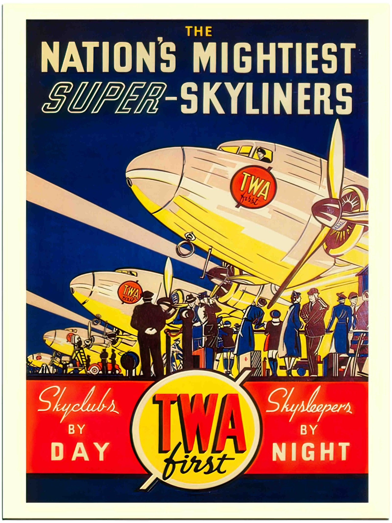 AP755 twa dc3 airline poster 1937 2 Advert A4 Photo Print