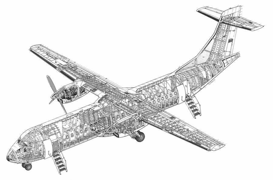 ATR 72 cutaway A4 Photo Print
