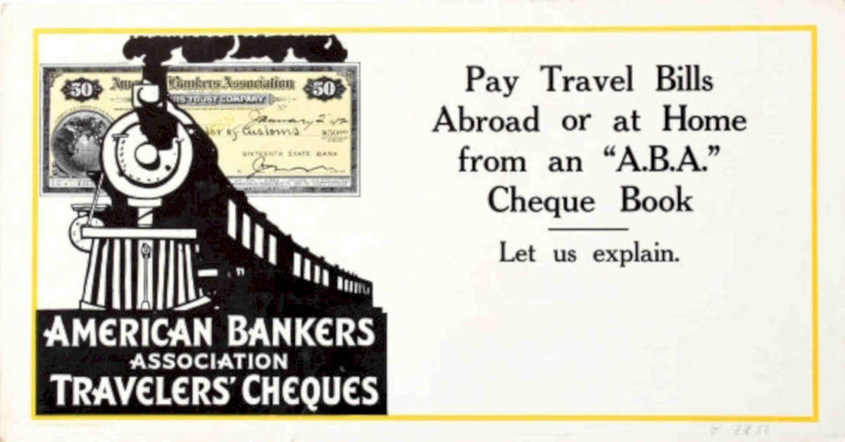 Aba Travel Cheques Vintage Retro Advert Poster A4 Photo Print