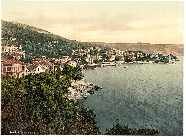 Abbazia II general view Istria Vintage A4 Photo Print