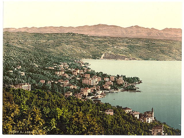 Abbazia general view Istria Vintage A4 Photo Print