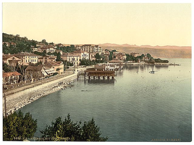 Abbazia the Baths Istria Vintage A4 Photo Print