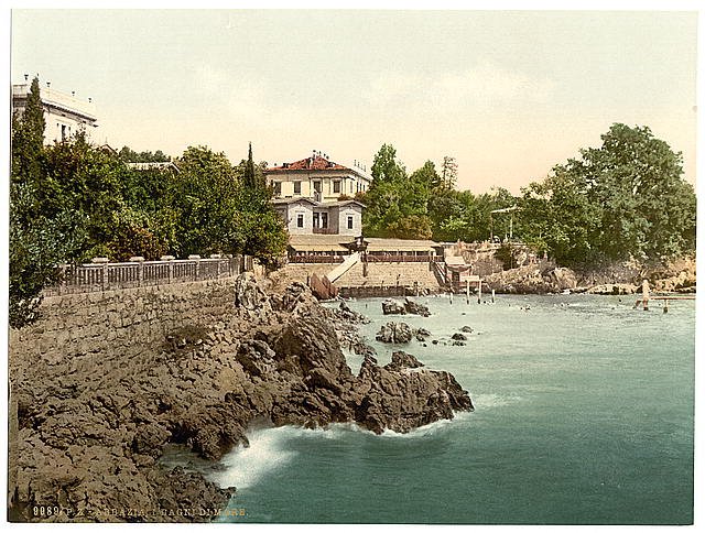 Abbazia the baths Vintage A4 Photo Print