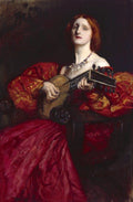 Abbey Edwin Austin A Lute Player Art A4 Photo Print