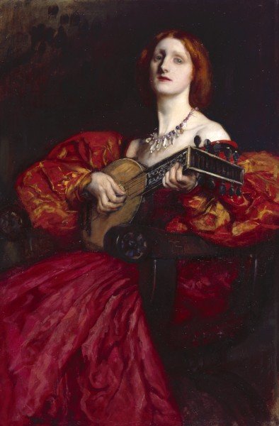 Abbey Edwin Austin A Lute Player Art A4 Photo Print