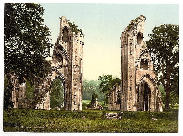 Abbey Glastonbury Vintage A4 Photo Print