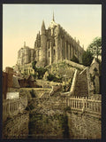 Abbey Mont St Michel Vintage A4 Photo Print
