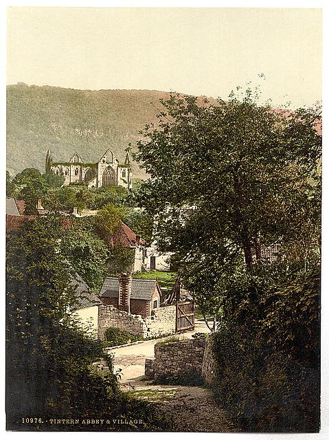Abbey and village Tintern Vintage A4 Photo Print