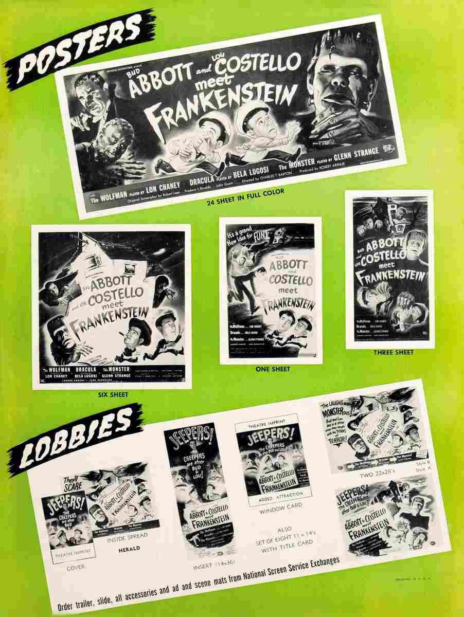 Abbott and Costello Meet Frankenstein 22 film star poster A4 Photo Print
