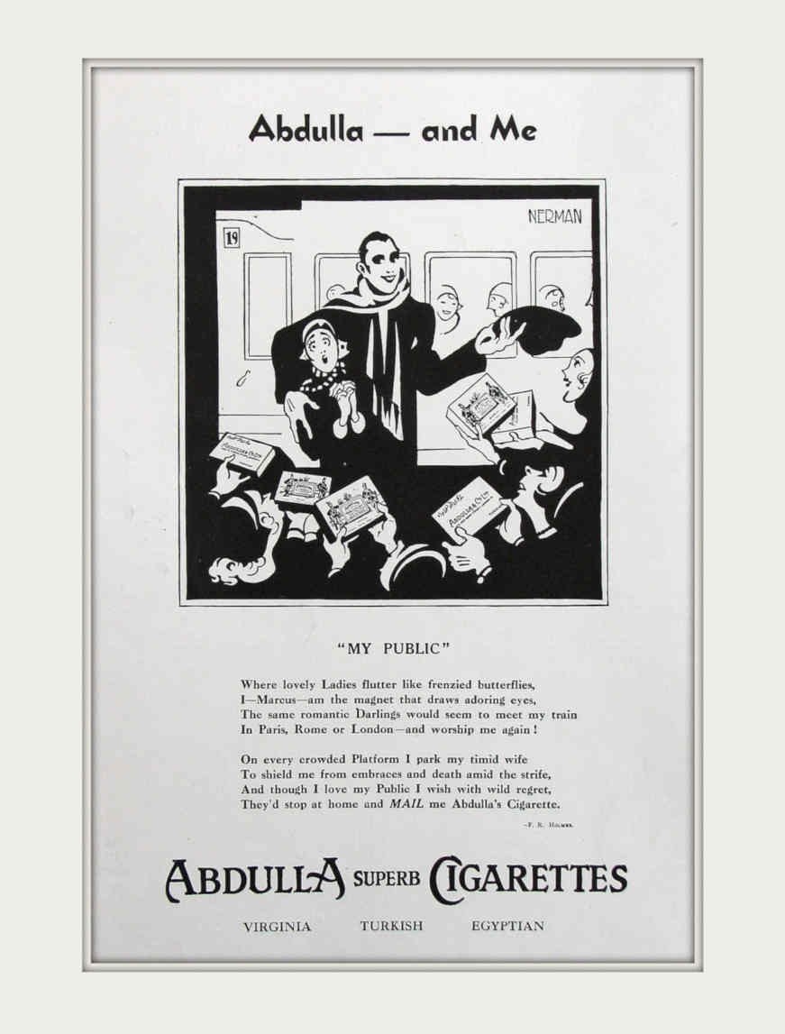 Abdulla Public Cigarettes Vintage Retro Advert Poster A4 Photo Print