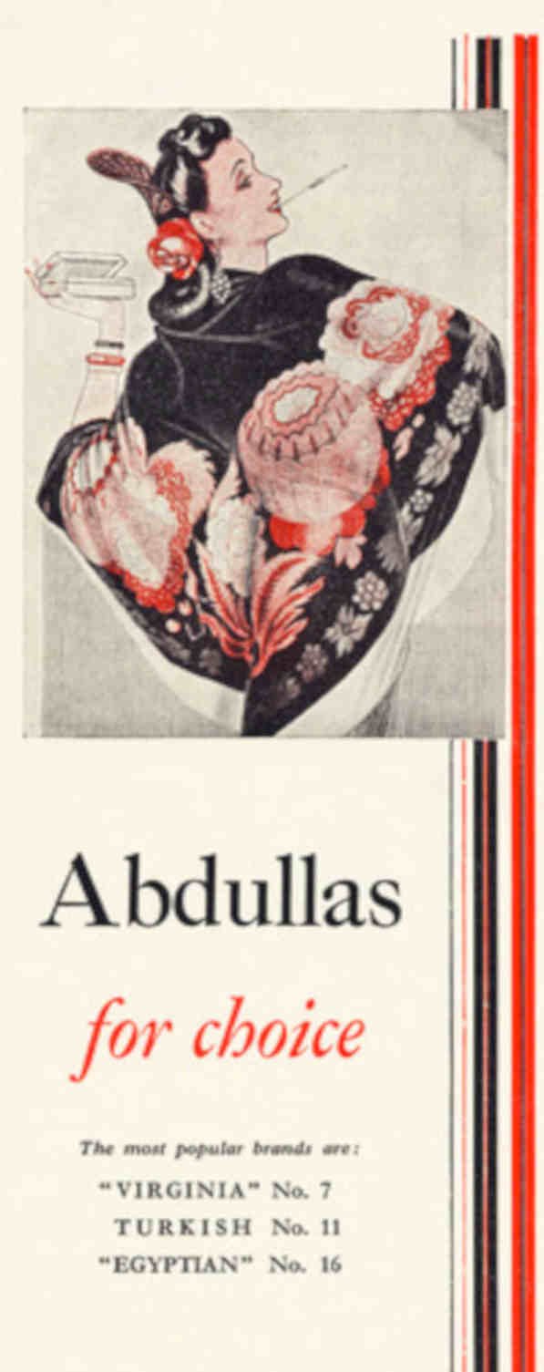 Abdullas Cigarette Kimono Vintage Retro Advert Poster A4 Photo Print