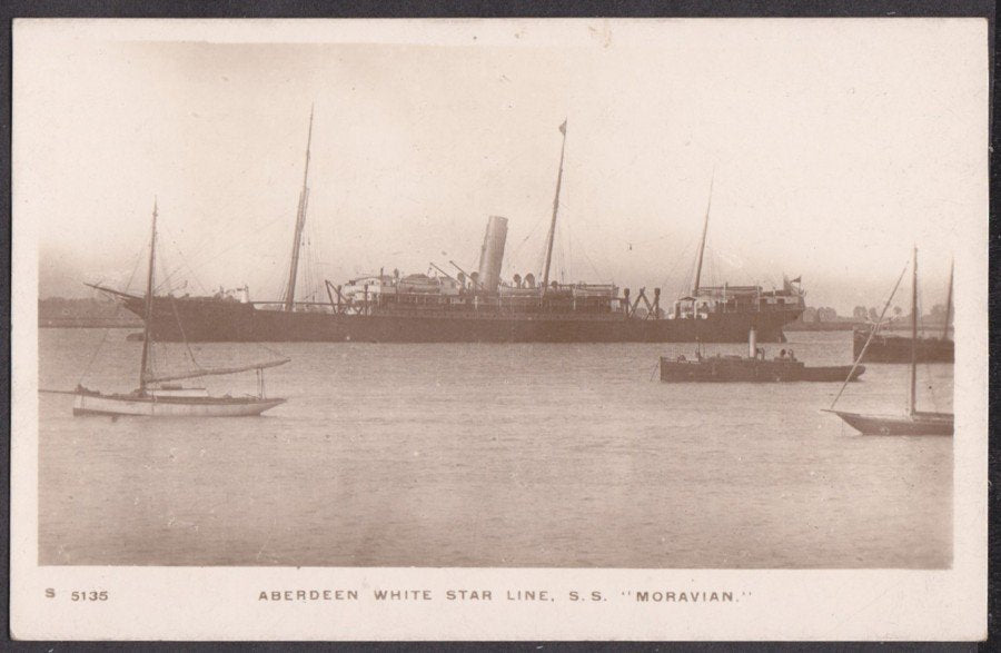 Aberdeen White Star Line Ss Moravian Sailing Boats Vintage A4 Photo Print