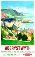 Aberystwyth Coast Train Vintage Retro Advert Poster A4 Photo Print