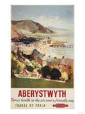 Aberystwyth Coastline Train Vintage Retro Advert Ads A4 Photo Print