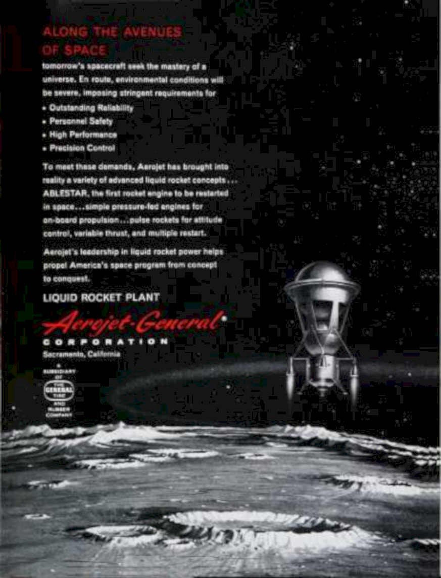 Ablestar Lunar Rocket Vintage Retro Advert Ads A4 Photo Print