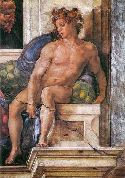 Above the Delphic Sybille by Michelangelo A4 Photo Print